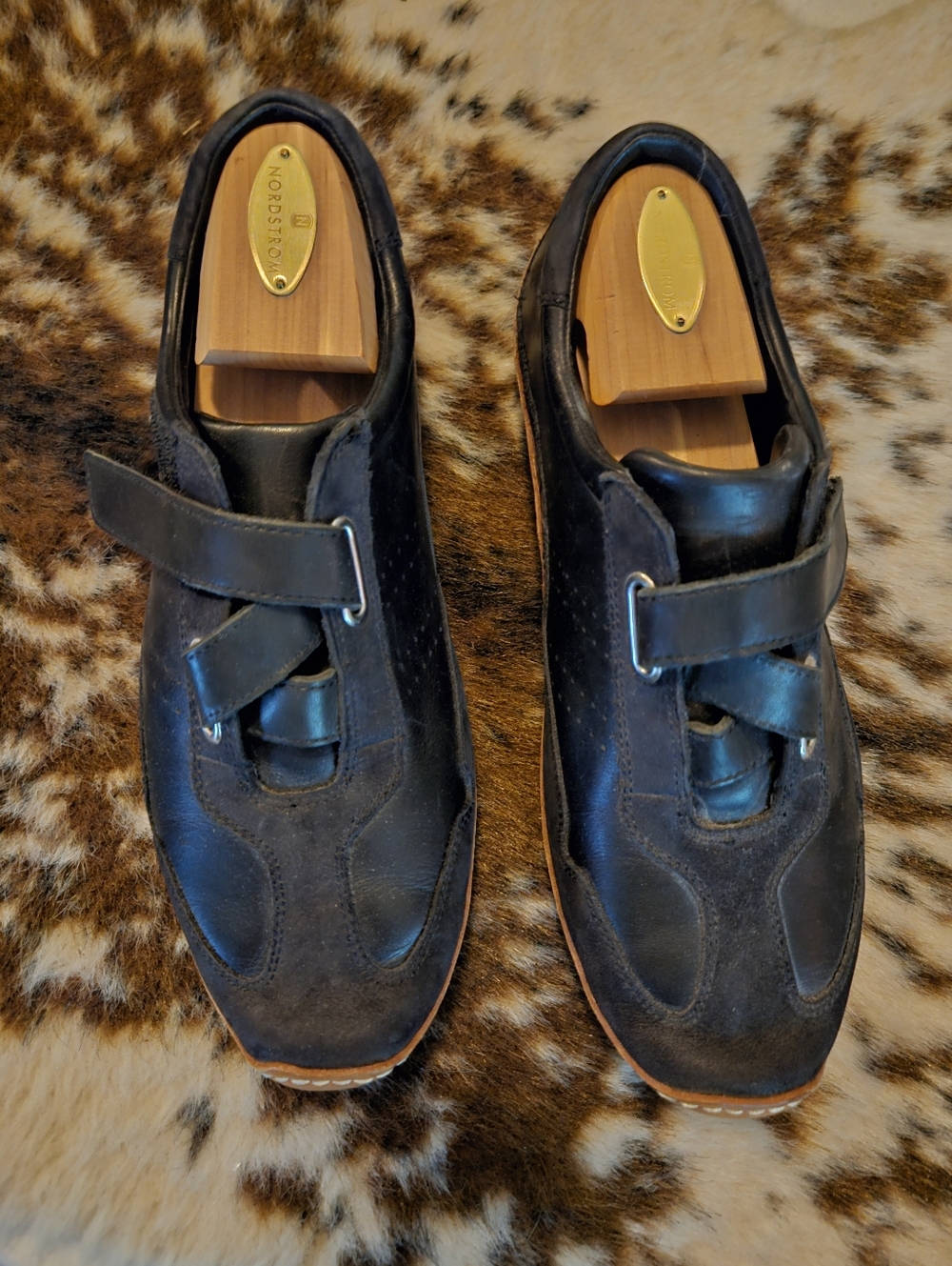 Men's Cole Hann Black Leather Casual Strap Shoes